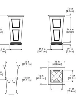 Fairfield Self-Watering Tall Patio Planters, 28” -Garden Supply Store 39342 15V tif