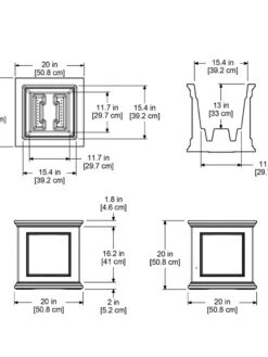 Fairfield Self-Watering Square Planter, 20” X 20” 15 Fairfield Self-Watering Square Planter, 20” X 20” -Garden Supply Store 39618 16V tif