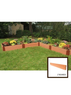 Classic Sienna Raised Garden Bed "L" Shaped With 2" Boards -Garden Supply Store 8588255 01v sienna composite raised garden bed 2 inch l shaped