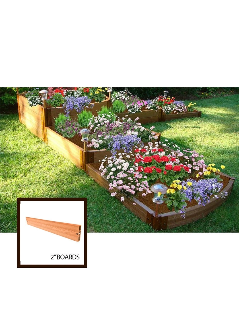 Classic Sienna Raised Garden Bed Split Waterfall Tri-Level With 2" Boards 1 Classic Sienna Raised Garden Bed Split Waterfall Tri-Level With 2" Boards