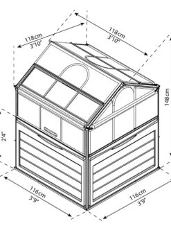 Canopia® By Palram Plant Inn™ Raised Bed Greenhouse, 4' X 4' -Garden Supply Store 8588308 13V jpg