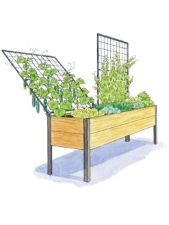 Elevated Planter Box And Space-Maker Pivoting Trellis Set, 2' X 8' -Garden Supply Store 8590367 SMTrellis 8ft tif 1