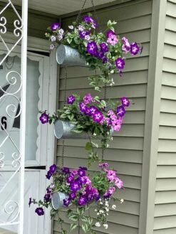 Galvanized Hanging Triple Planter 10 Galvanized Hanging Triple Planter -Garden Supply Store 8595213 01CUST tif