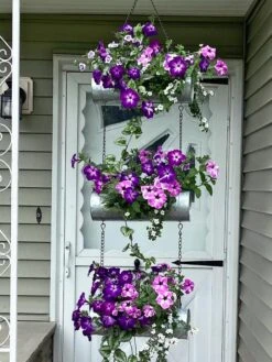 Galvanized Hanging Triple Planter 11 Galvanized Hanging Triple Planter -Garden Supply Store 8595213 02CUST tif