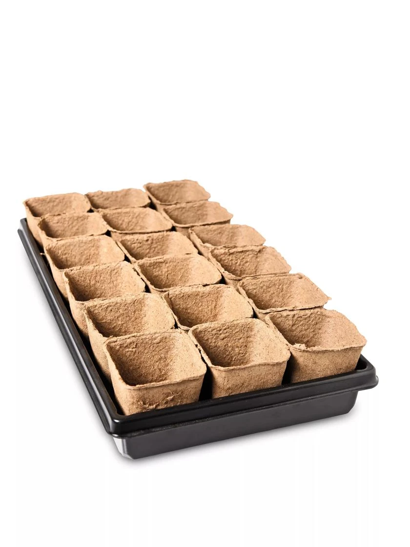 3-1/2” Square Biodegradable Pots & Tray Set 2 3-1/2” Square Biodegradable Pots & Tray Set - Image 2