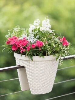 Weave Round Railing Planter, 11" -Garden Supply Store 8598370 8580 tif