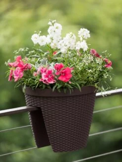 Weave Round Railing Planter, 11" -Garden Supply Store 8598370 8584 tif