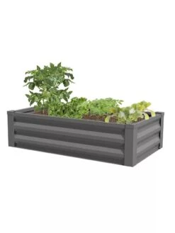 Powder-Coated Metal Raised Garden Bed, 24" X 48" -Garden Supply Store 8599393 03 powder coated metal raised garden bed 24x50 gray