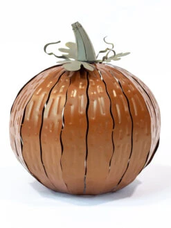 Desert Steel Pumpkin Luminary, Short -Garden Supply Store 8599560 10v