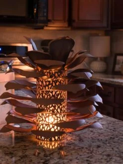 Desert Steel Pine Cone Luminary -Garden Supply Store 8599563 03V tif