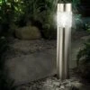 Stainless Steel Bollard Motion Sensor Solar Light With Textured Glass