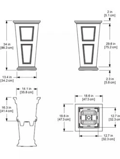 Fairfield Self-Watering Tall Patio Planters, 34” 27 Fairfield Self-Watering Tall Patio Planters, 34” -Garden Supply Store 8600109 11V tif