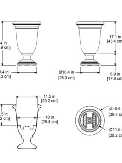 Ellington Self-Watering Urn Planter, 24" -Garden Supply Store 8600110 11V tif