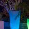 Solar Illuminated Planter Tall Granite, 32"