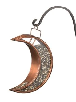 Crescent Moon Bird Feeder With Copper Finish -Garden Supply Store 8600194 02v