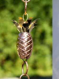 Pineapple Pure Copper Rain Chain, 8.5' 7 Pineapple Pure Copper Rain Chain, 8.5' -Garden Supply Store 8600210 02v