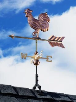 Rooster Cottage Copper Weathervane With Roof Mount -Garden Supply Store 8600284 02v