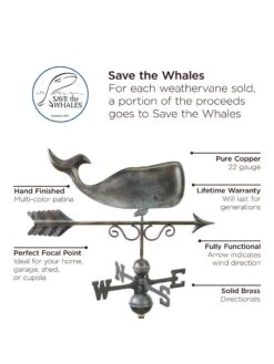 Save The Whales™ Copper Weathervane -Garden Supply Store 8600371 01v
