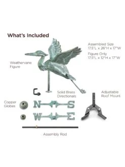 Blue Heron Cottage Copper Weathervane -Garden Supply Store 8600375 05v