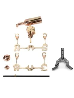 Wine Bottle Cottage Copper Weathervane With Roof Mount -Garden Supply Store 8600383 03v