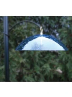 Birds Choice Hanging Dome With Brass Hanger -Garden Supply Store 8608736 01v birds choice hanging feeder dome with brass hanger blue