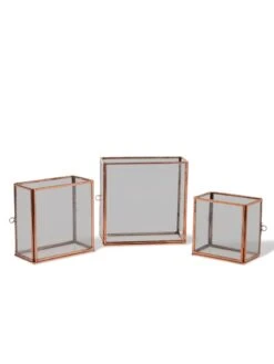 Copper And Glass Terrariums, Set Of 3 -Garden Supply Store 8609212 0851 tif
