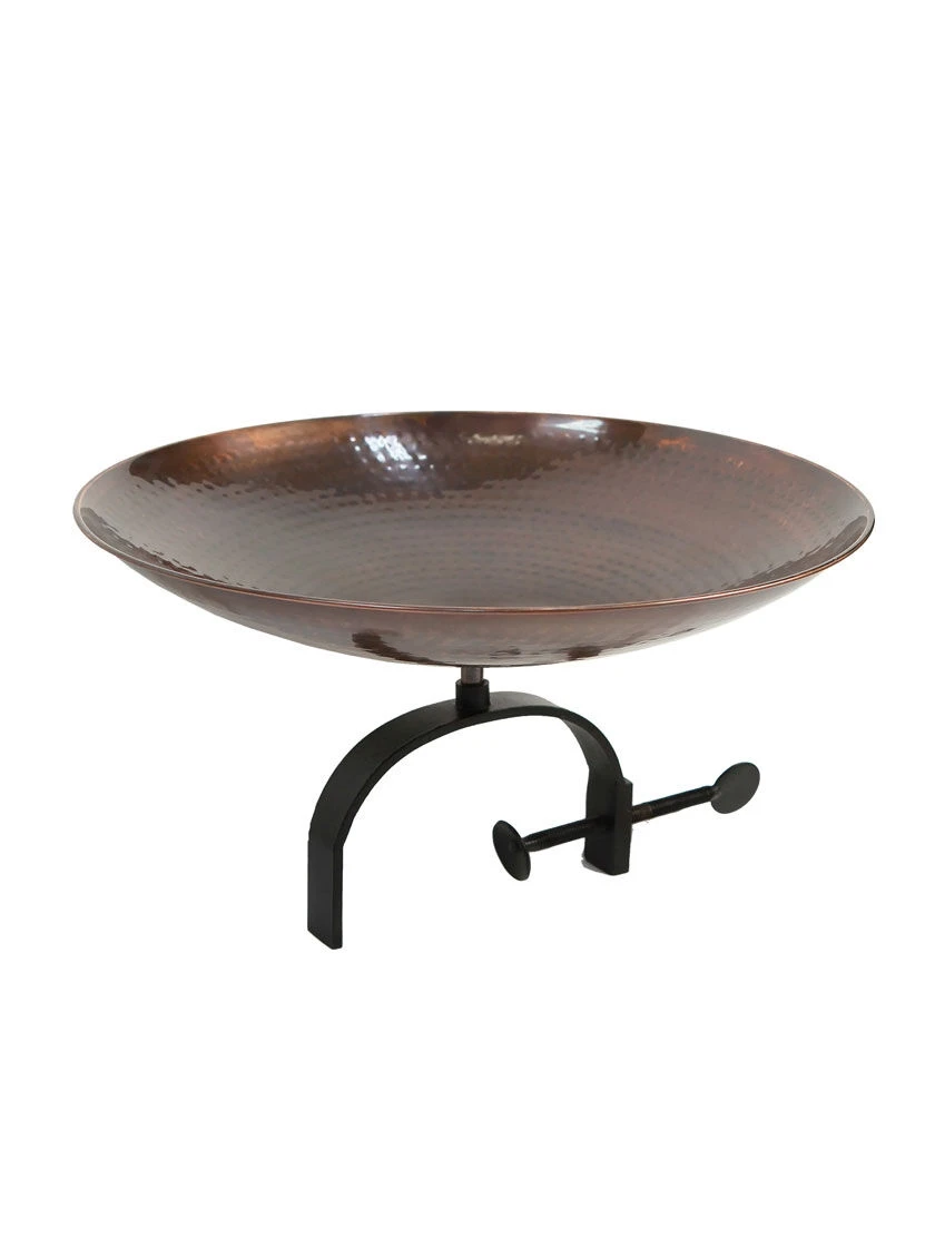 Achla Designs Burnt Copper Birdbath With Over-the-Rail Bracket 2 Achla Designs Burnt Copper Birdbath With Over-the-Rail Bracket - Image 2