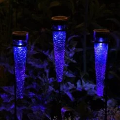 Achla Designs Solar Sparkle Cone With Stakes, Set Of 3 -Garden Supply Store 8609357DKBL 02V jpg