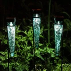 Achla Designs Solar Sparkle Cone With Stakes, Set Of 3 -Garden Supply Store 8609357EMGR 08V jpg