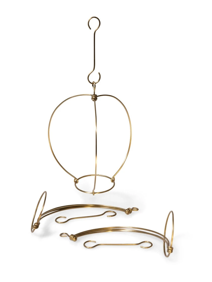 Waxed Amaryllis Brass Hangers, Set Of 3 2 Waxed Amaryllis Brass Hangers, Set Of 3 - Image 2