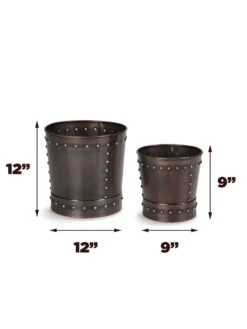 Riveted Planters, Set Of 2 -Garden Supply Store 8610032 03v