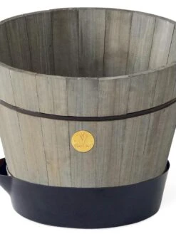 VegTrug® Build-a-Barrel Wooden Planter With Self-Watering Reservoir Tray, 18" -Garden Supply Store 8610253 08V tif