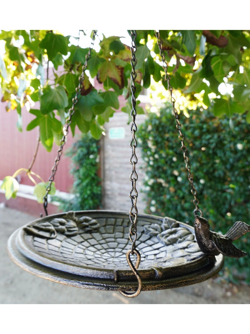 Floral Motif Hanging Birdbath 2 Floral Motif Hanging Birdbath - Image 2