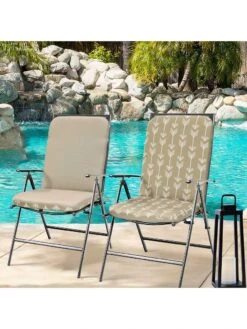 Outdoor Decor™ Seat Pad High Back Cushions, 20" X 45" 16 Outdoor Decor™ Seat Pad High Back Cushions, 20" X 45" -Garden Supply Store 8611125 110v trta outdoor seat pad high back cushions 20x45 tribal taupe