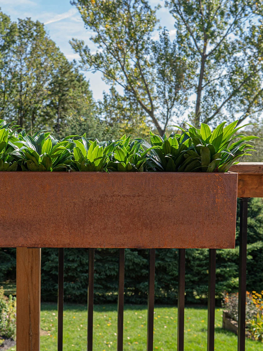 Veradek Metallic Series Corten Steel Railing Planters 1 Veradek Metallic Series Corten Steel Railing Planters