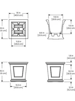 Fairfield Self-Watering Square Planter, 16” X 16” 21 Fairfield Self-Watering Square Planter, 16” X 16” -Garden Supply Store 8611695 19V tif