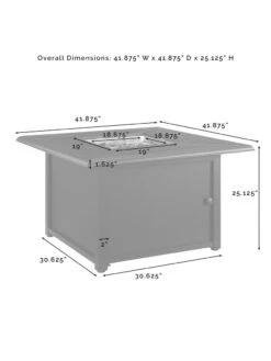 Crosley Dante Metal Fire Table -Garden Supply Store 8611944 14v