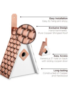Swiss Chalet Bird House With Copper Roof -Garden Supply Store 8612196 04v
