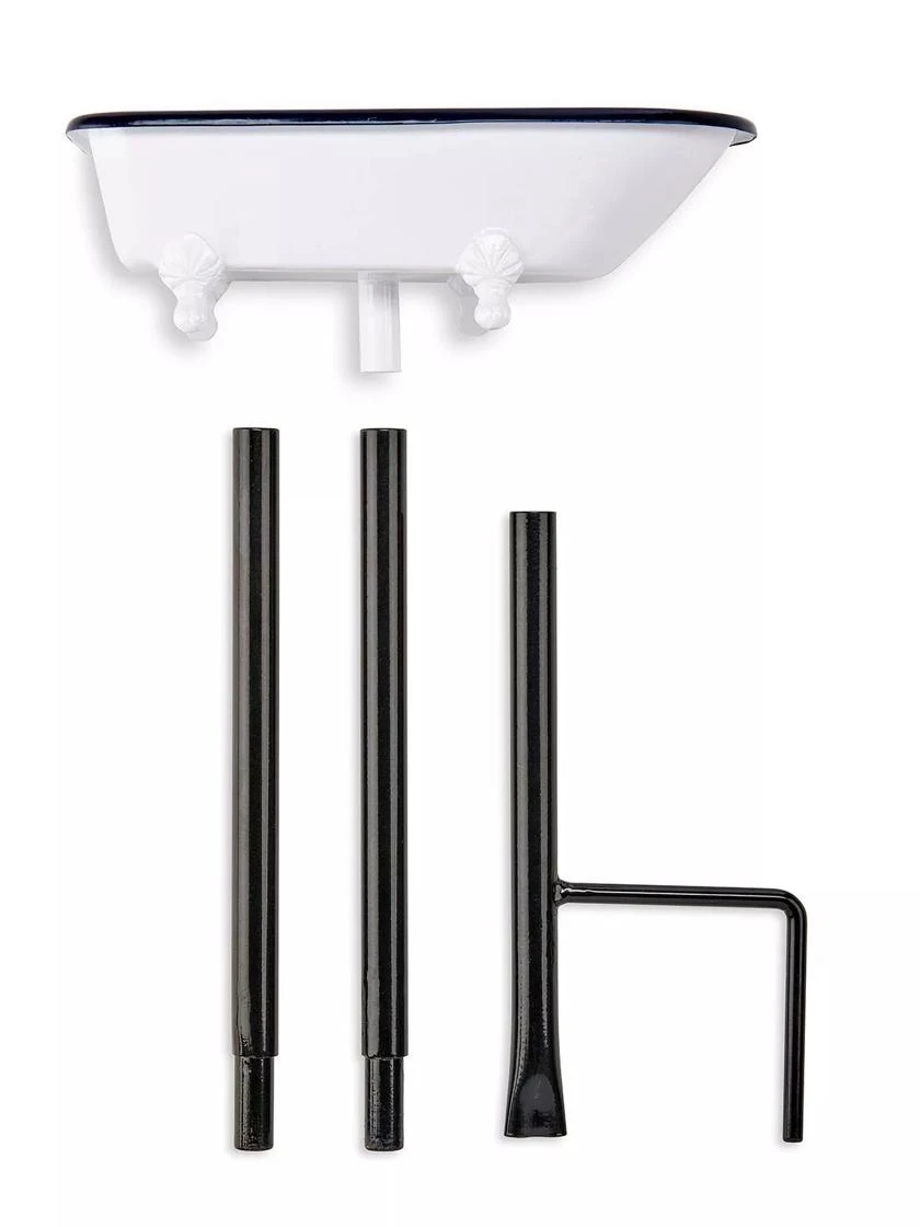 White Enamel Bathtub Birdbath 5 White Enamel Bathtub Birdbath - Image 5