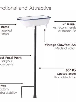 White Enamel Bathtub Birdbath 11 White Enamel Bathtub Birdbath -Garden Supply Store 8612266 06V jpeg