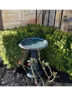 Exaco Enduro Clay Birdbath -Garden Supply Store 8612394gy 02v