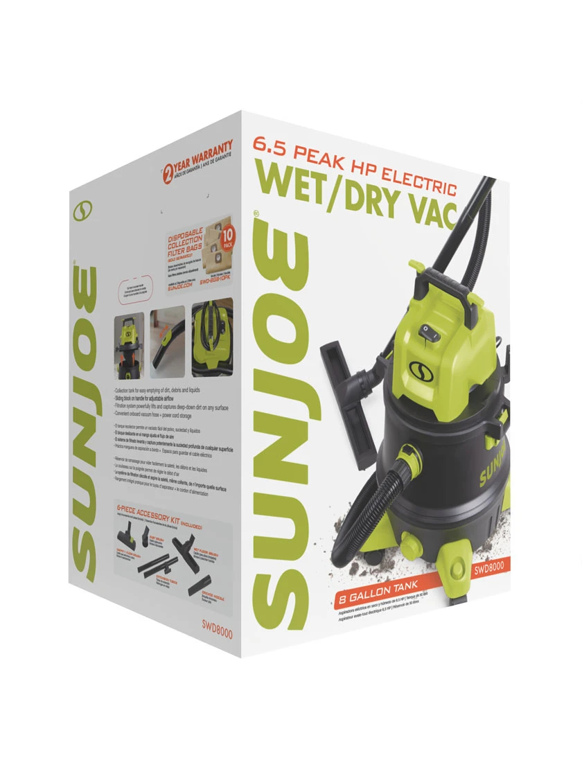 Sun Joe® 8-Gal 1200W 6.5 Pk HP Wet/Dry Shop Vac, HEPA,w/Cleaning Attachments 4 Sun Joe® 8-Gal 1200W 6.5 Pk HP Wet/Dry Shop Vac, HEPA,w/Cleaning Attachments - Image 4