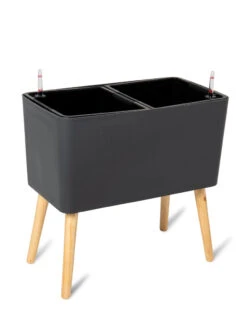 Ava Self-Watering Rectangular Planter -Garden Supply Store 8612691 217 ava self watering rectangular planter gray