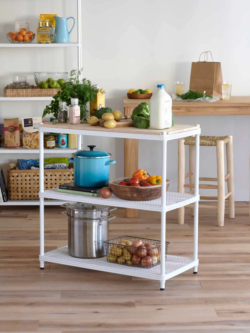 MeshWorks © 3 Tier Plant Shelving With Wood Top 1 MeshWorks © 3 Tier Plant Shelving With Wood Top