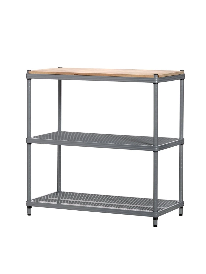 MeshWorks © 3 Tier Plant Shelving With Wood Top 3 MeshWorks © 3 Tier Plant Shelving With Wood Top - Image 3