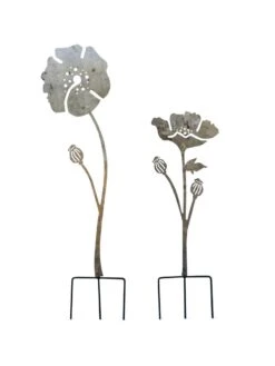 Poppy Garden Stakes Set Of 2 -Garden Supply Store 8613140 7822