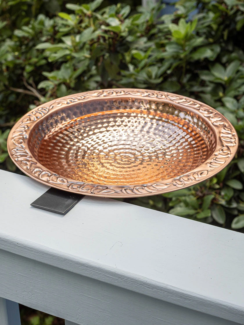 Pure Copper Bird Bath Deck Mount 1 Pure Copper Bird Bath Deck Mount