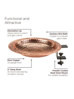Pure Copper Bird Bath Deck Mount 14 Pure Copper Bird Bath Deck Mount -Garden Supply Store 8613381 05v