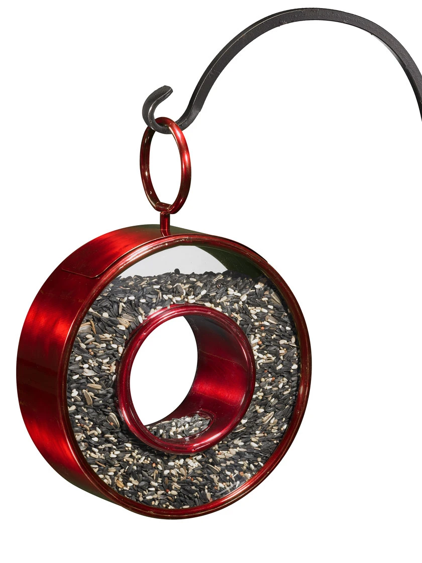 Circle Fly-Thru™ Bird Feeder With A Ruby Red Finish 3 Circle Fly-Thru™ Bird Feeder With A Ruby Red Finish - Image 3
