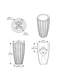 Sedona Tall Planter, 28" Height -Garden Supply Store 8613525 10V 3 4